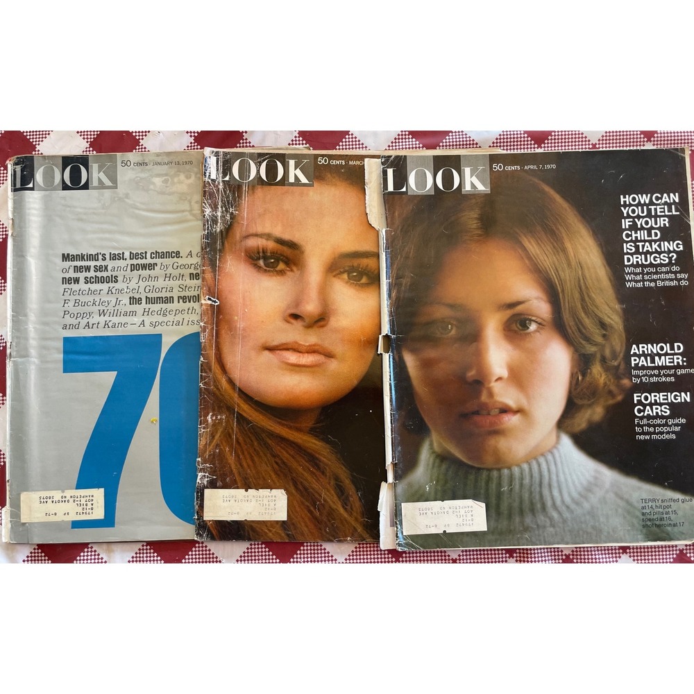 Look Magazine Lot of 3 Vintage 1970 Issues Arnold Palmer 70s Revolution Retro